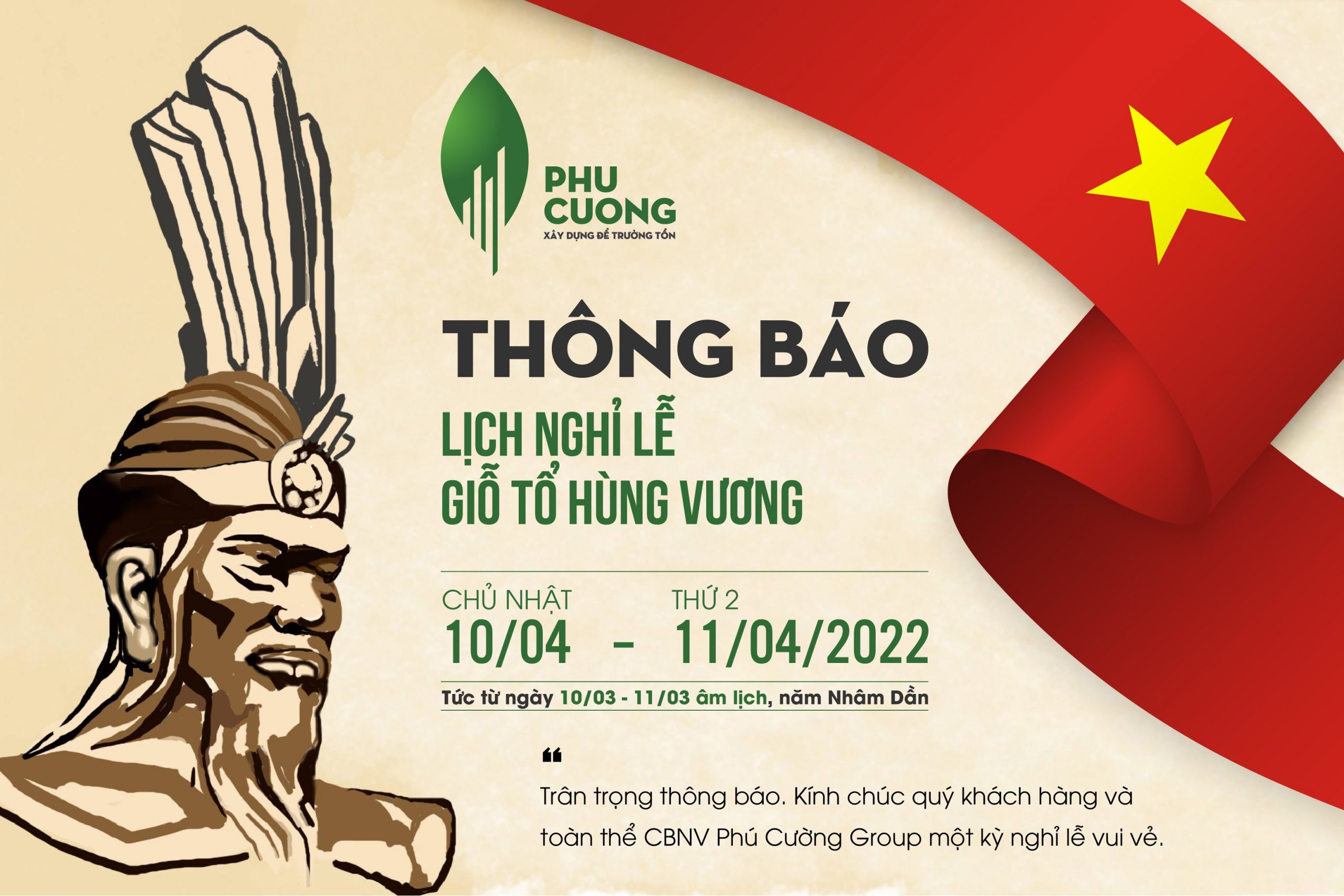 THÔNG BÁO LỊCH NGHỈ GIỖ TỔ HÙNG VƯƠNG 10/3